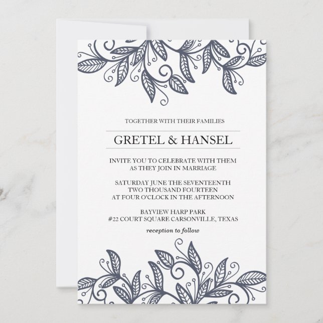 Invitation feuille tourbillon (Devant)