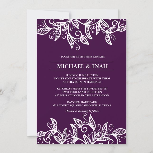 Invitation feuille tourbillon de gribouillis (Devant)