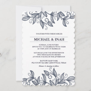 Invitation feuille tourbillon de gribouillis