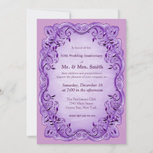 Invitation Feuille tourbillonnant (pourpre)