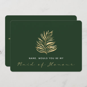 Invitation Feuille verte, Serez-vous ma femme d'honneur ?