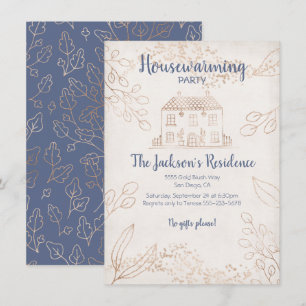 Invitation Feuilles automnales et Gold Houclier Party
