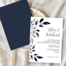 Feuilles bleus avec Mariage or