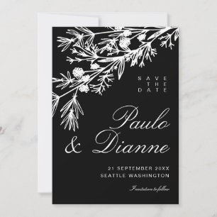Invitation Feuilles Botaniques Dessinées à la Main Enregistre