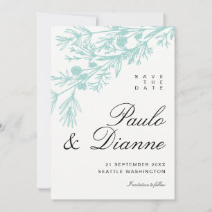 Invitation Feuilles Botaniques Dessinées à la Main Enregistre