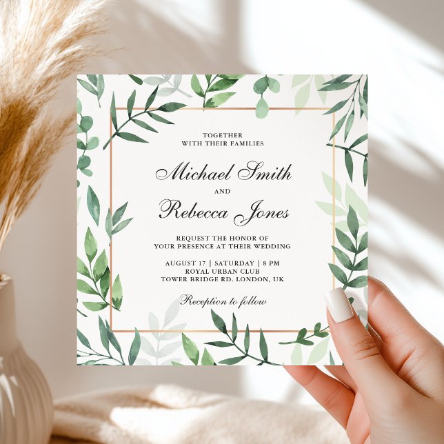 Invitation Feuilles botaniques verdure tout en un mariage (Créateur téléchargé)
