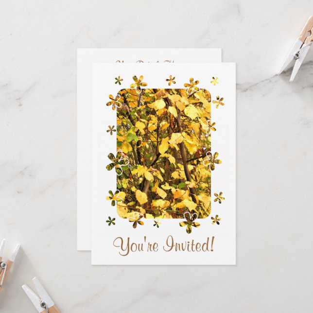 INVITATION FEUILLES D'AUTOMNE (Devant/Arrière en situation)