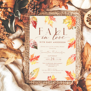 Invitation Feuilles d'automne Chute en amour Bébé sans sexe
