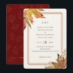 Invitation Feuilles d'automne d'aquarelle moderne, Mariage de<br><div class="desc">Eau moderne Feuilles d'automne, Automne Mariage de jardin Invitation pour jardin extérieur mariage en automne. Doté d'élégants feuilles d'aquarelle aux couleurs d'automne, faire de cet invitation simple un choix parfait pour un jardin à thème d'automne ou mariage extérieur. Le dos de la carte est conçu avec un simple motif de...</div>
