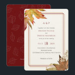 Invitation Feuilles d'automne d'aquarelle moderne, Mariage de<br><div class="desc">Eau moderne Feuilles d'automne, Automne Mariage de jardin Invitation pour jardin extérieur mariage en automne. Doté d'élégants feuilles d'aquarelle aux couleurs d'automne, faire de cet invitation simple un choix parfait pour un jardin à thème d'automne ou mariage extérieur. Le dos de la carte est conçu avec un simple motif de...</div>