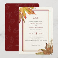 Feuilles d'automne d'aquarelle moderne, Mariage de