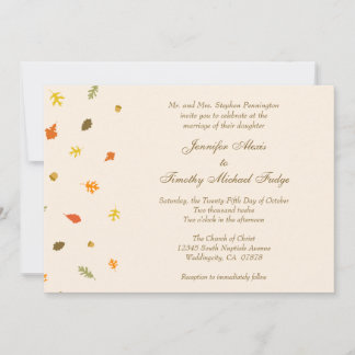 Invitation Feuilles d'automne d'automne d'un beau tan faire-p