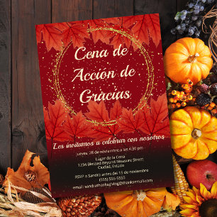 Invitation Feuilles d'automne espagnoles scintillent lors du