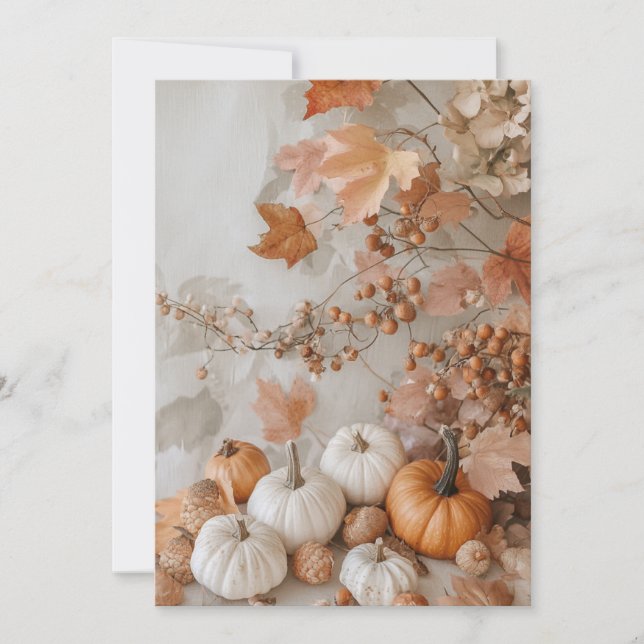 Invitation Feuilles d'automne et petites manches | Automne co (Devant)