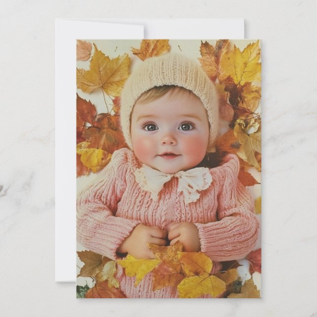 Invitation Feuilles d'automne et petites manches | Automne do (Devant)