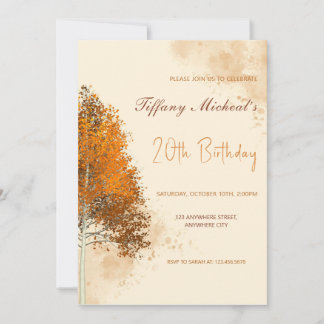 Invitation Feuilles d'automne Fête d'anniversaire d'automne
