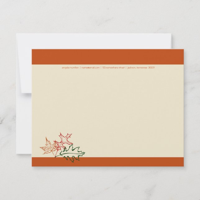 Invitation Feuilles d'automne Feuilles de notes (Devant)