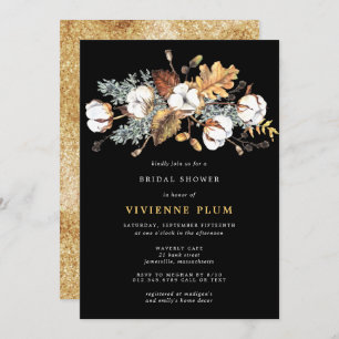 Invitation Feuilles d'automne florales blanches Fête des mari