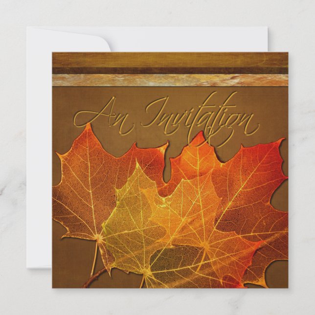 Invitation Feuilles d'automne Personnalisé pour Thanksgiving (Devant)