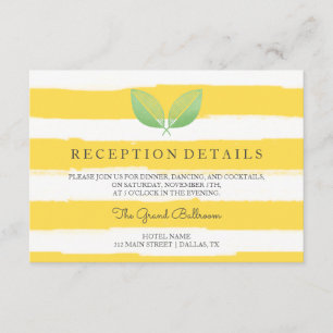 Invitation Feuilles de citron jaune et vert   Détails de la r