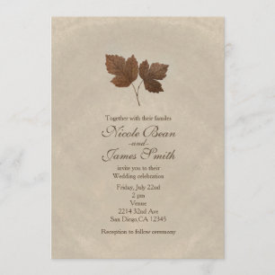 Invitation Feuilles de cuivre doré Élégant Party sur mesure