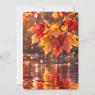 Invitation Feuilles de érable d'automne sous la pluie – Natur