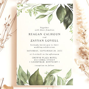 Invitation Feuilles de Eucalyptus Sophistiquées pour un Maria