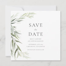 Feuilles de gomme d'eucalyptus Save the Date