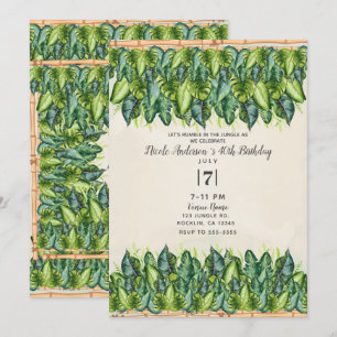 Invitation Feuilles de Jungle Tropicale et Bambou Botanique A