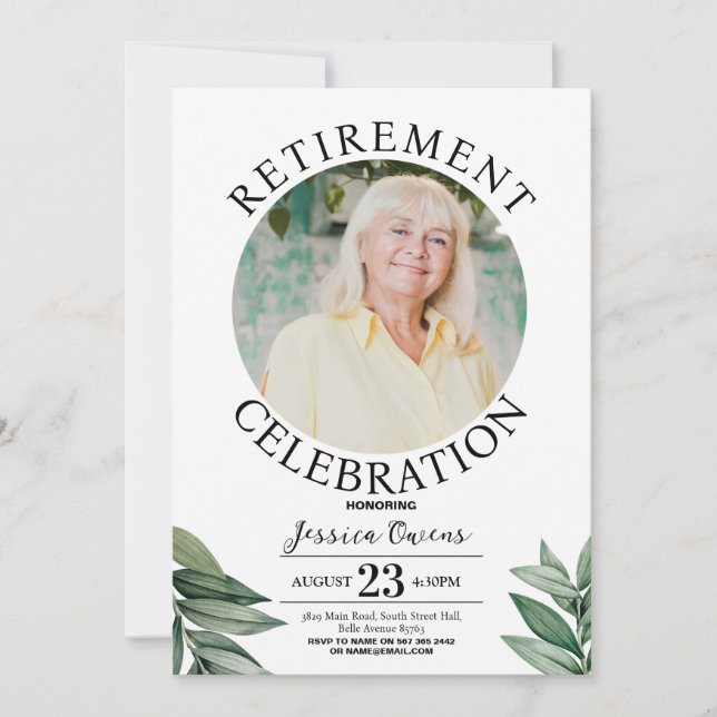 Invitation Feuilles de la fête de la retraite des femmes (Devant)