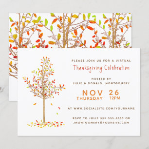 Invitation Feuilles de l'arbre d'automne de la couleur d'eau