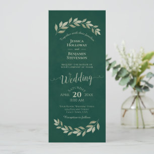 Invitation Feuilles de laurier d'aquarelle sur Mariage vert E