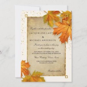 Invitation Feuilles de l'automne en chute libre Mariage éléga