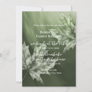 Invitation feuilles de l'érable vert mousse automne réunion f