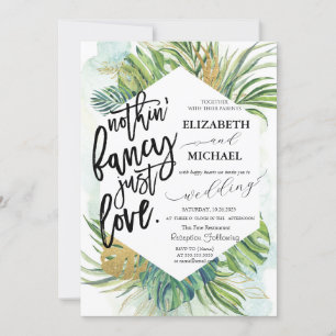 Invitation Feuilles de palmier tropicales chic mariage d'été