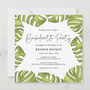 Invitation Feuilles de palmier vertes tropicales Enterrement