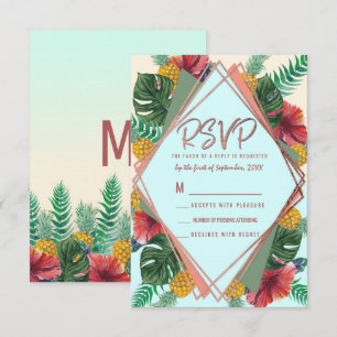 Invitation Feuilles de pin tropicales estivales Floral RSVP