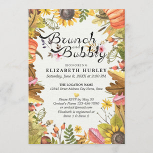 Invitation Feuilles d'érable d'automne Brunch et Fête des mar