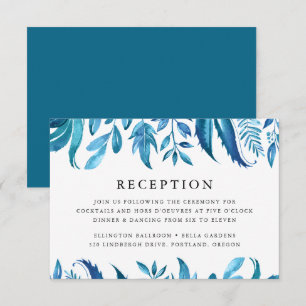 Invitation Feuilles d'indigo   Réception de mariage