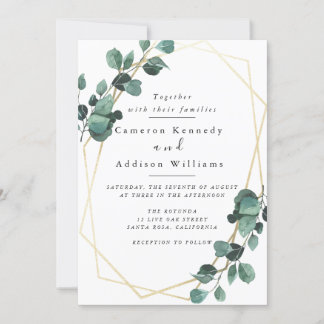 Invitation Feuilles d'olivier, Mariage de verdure