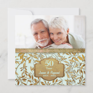 Invitation Feuilles d'Or 50e Anniversaire de Mariage
