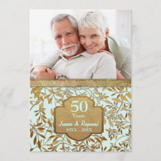 Invitation Feuilles d'Or 50e Anniversaire de Mariage