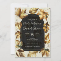 Feuilles dorées Abricot beige noir Mariage automna