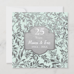 Invitation Feuilles du 25e anniversaire de Mariage d'argent