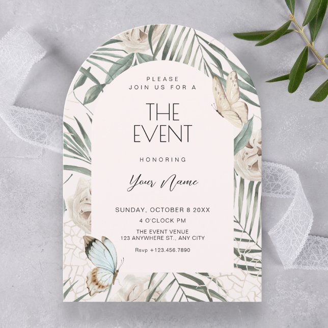 Invitation Feuilles florales (Créateur téléchargé)