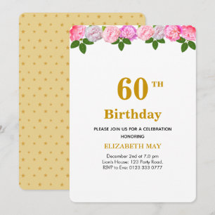 Invitation Feuilles Florales & Laurier 40ème, 60ème Anniversa