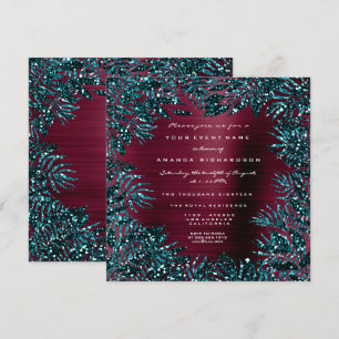 Invitation Feuilles florales tropicales Parties scintillant e