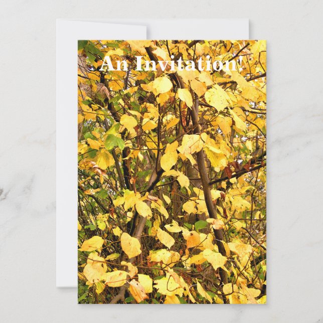 INVITATION FEUILLES JAUNES D'AUTOMNE (Devant)