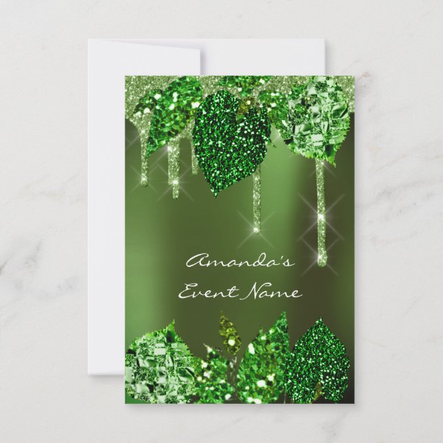 Invitation Feuilles mariages Rustique Bois Cali Green Drifs (Dos)