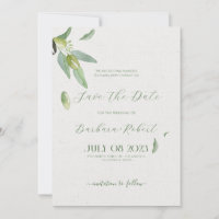 Feuilles Olive Toscane Chic-Sauver La Date